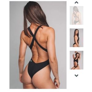 Shark Polewear Black Bodysuit Swimsuit Monokini
